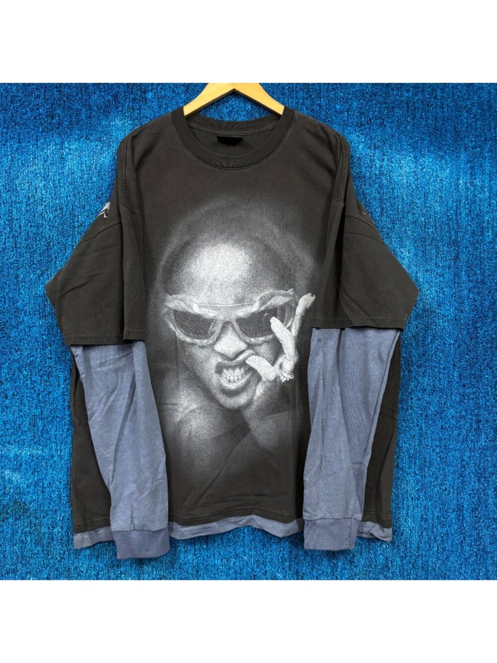 Rihanna 20 Year Anniversary Rap Layered LS Shirt Size 2XL
